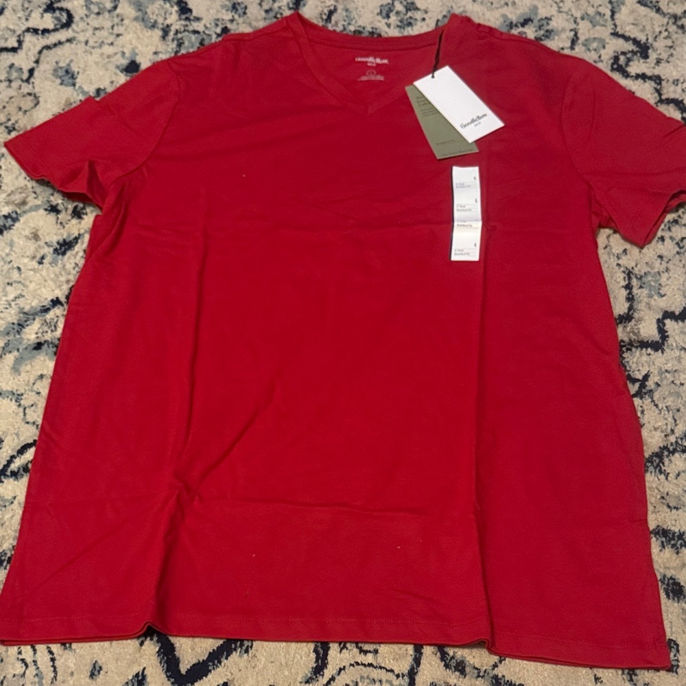 Classic Red V-Neck Tee for Men